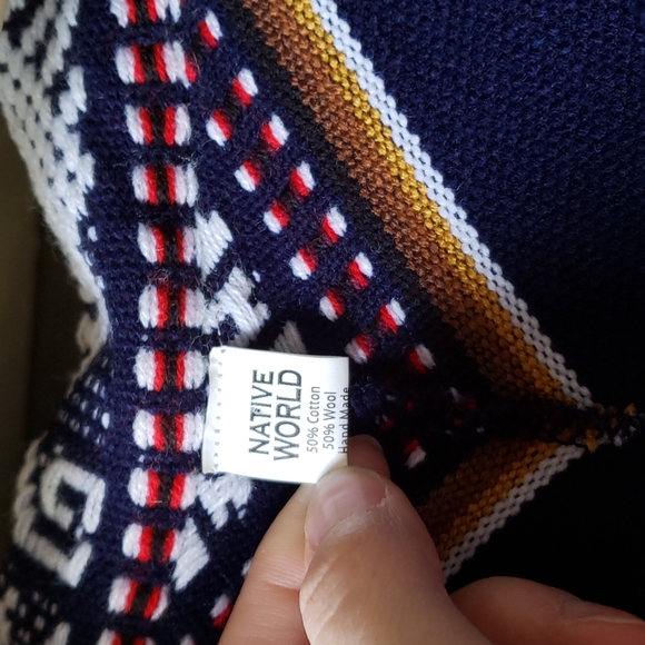 Native World Poncho wool/cotton Ecuador - Picture 2 of 6